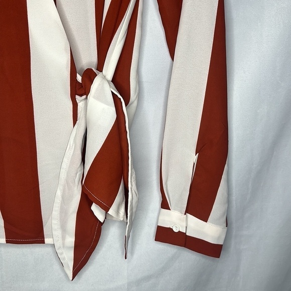 NWT LUMIERE LONG SLEEVE STRIPE BLOUSE (S) - Picture 4 of 7